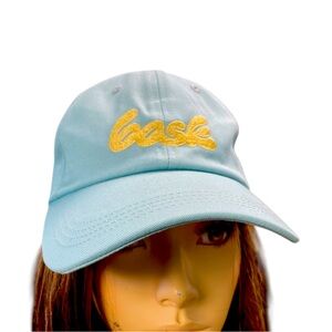 bask Adjustable Billed Cap Light Blue with Yellow Logo New